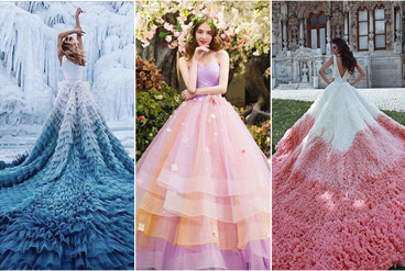 معرفی انواع مدل های لباس عروس رنگی